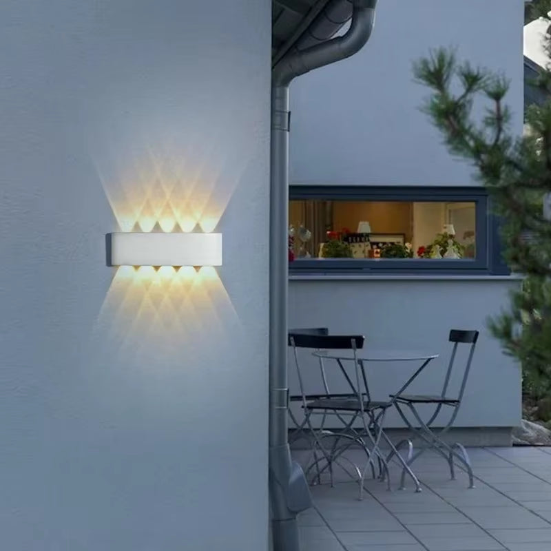 IP65 Waterproof Wall Lamp Modern LED Wall Lights for Outdoor Garden Sconce Living Room Background Decor Black Spotlight Lighting