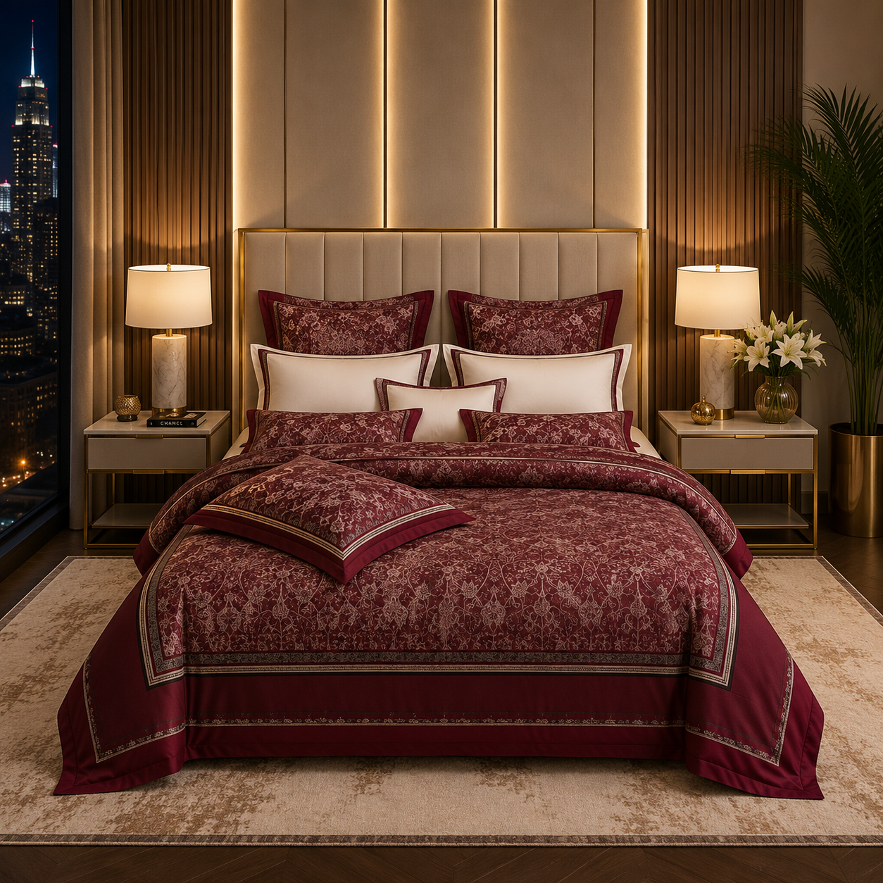 Oriental Vintage Exotic Bohemian - Crimson Majesty Bedding Set