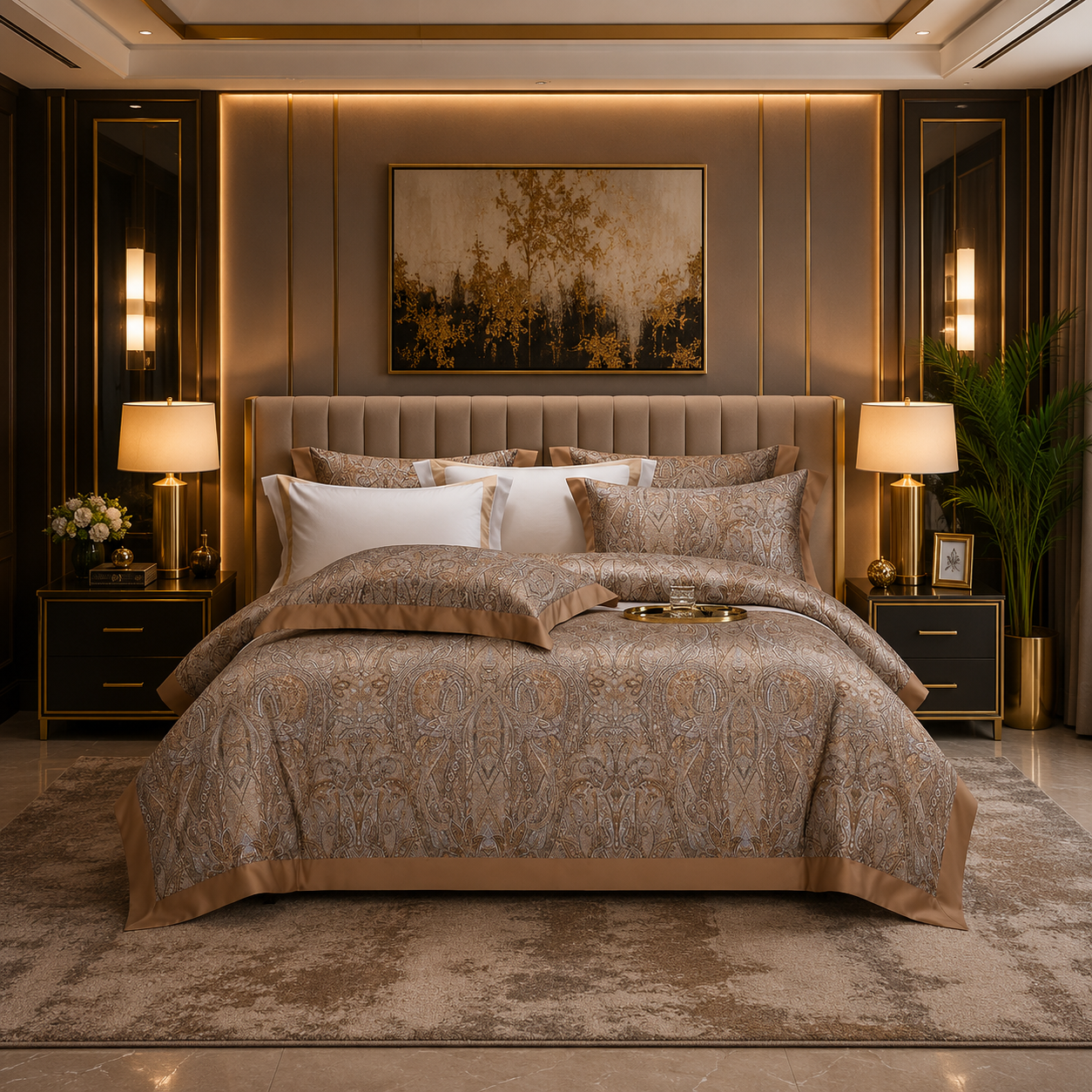 Oriental Vintage Exotic Bohemian - Champagne Royale Bedding Set