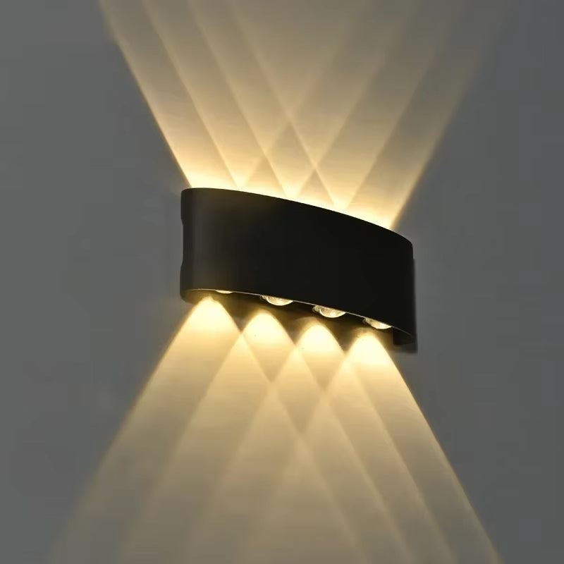 IP65 Waterproof Wall Lamp Modern LED Wall Lights for Outdoor Garden Sconce Living Room Background Decor Black Spotlight Lighting
