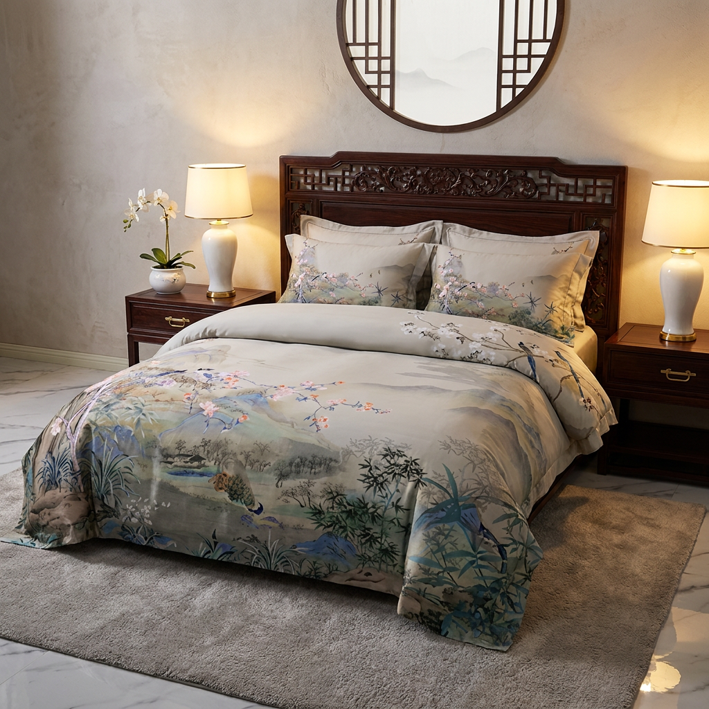 Artisan Design - Ink Wash Landscape Ming Egyptian Cotton Bedding Set