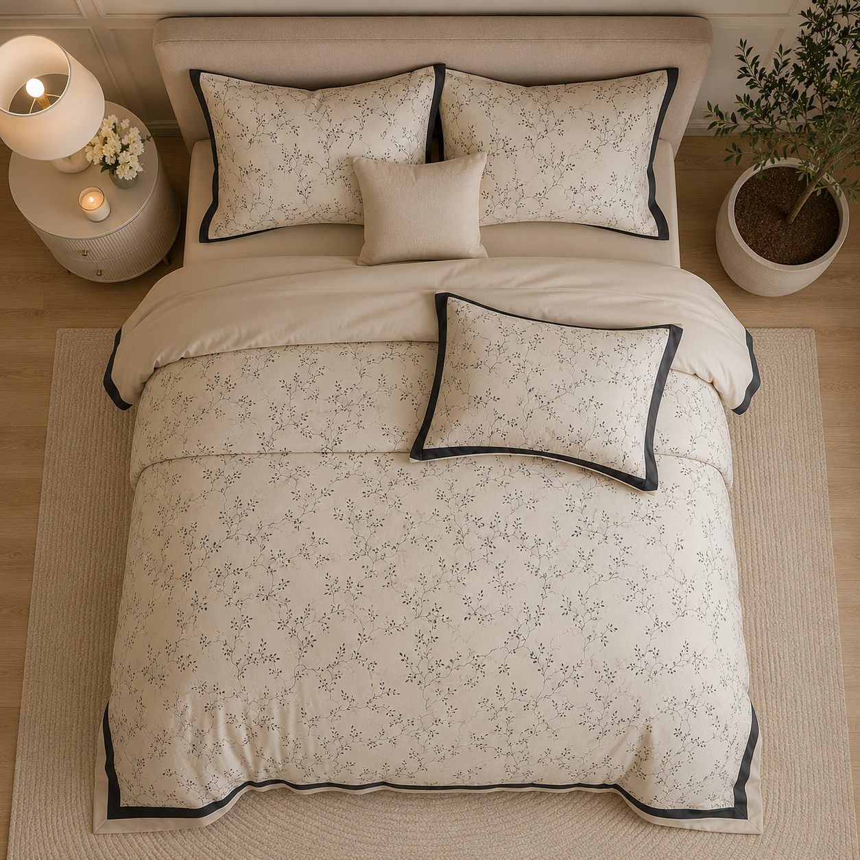 Cooling Eucalyptus Lyocell - French Garden Floral Print Bedding Set
