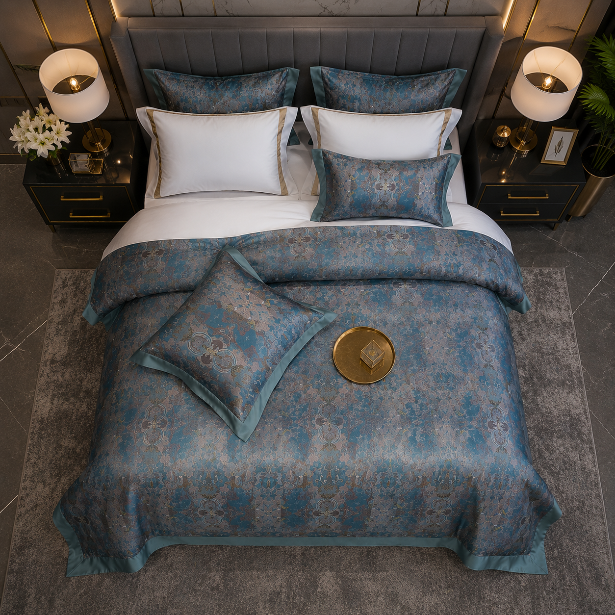Oriental Vintage Exotic Bohemian - Sapphire Palace Bedding Set