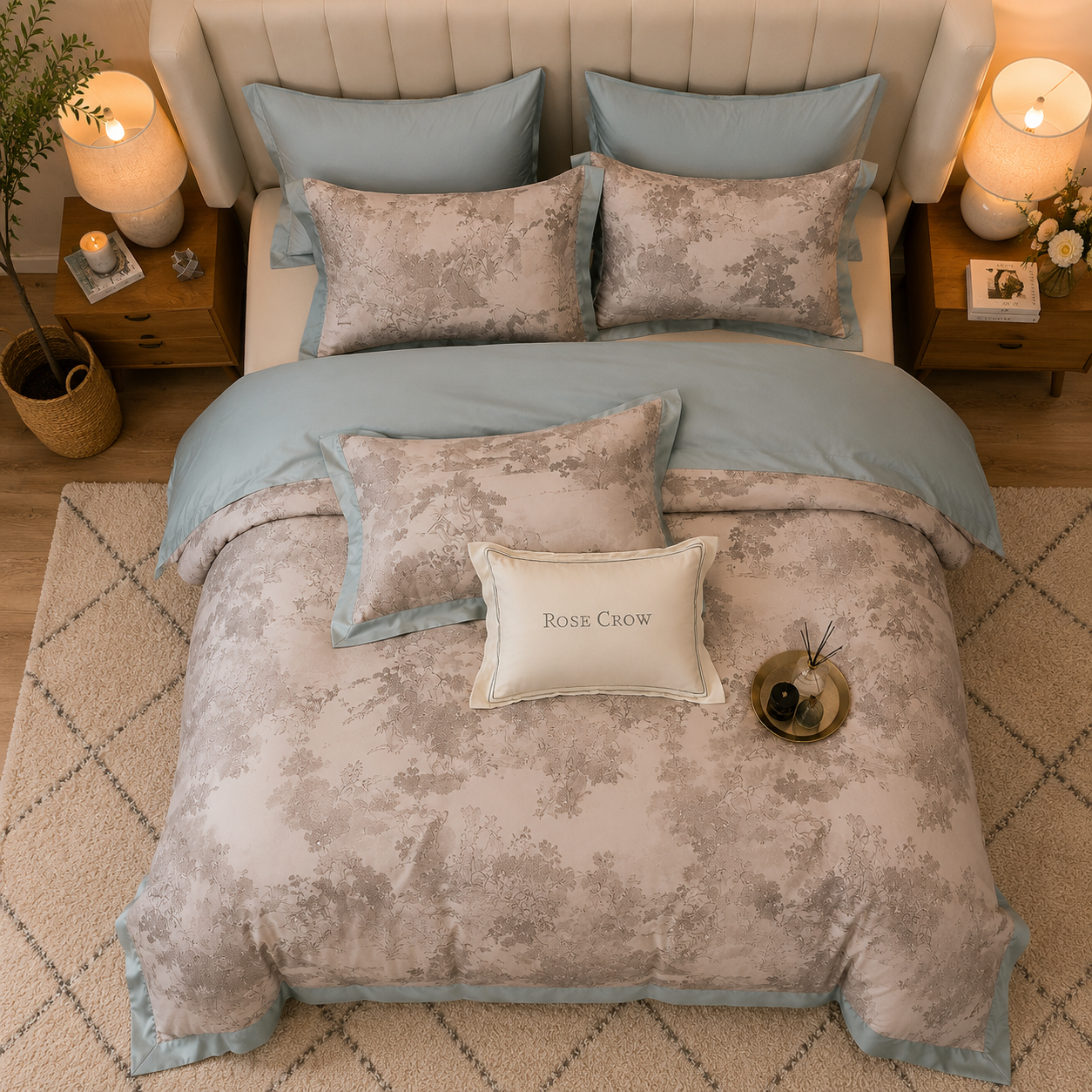 Luxury Floral - Rose Crown Bedding Set