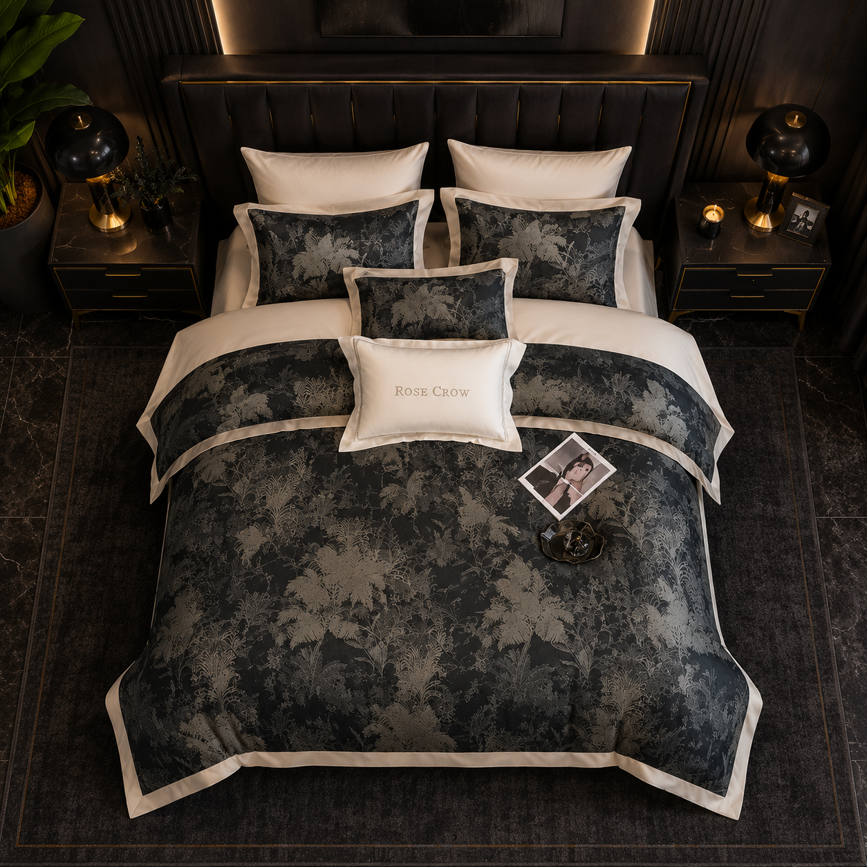 Luxury Floral - Midnight Botanical Bedding Set