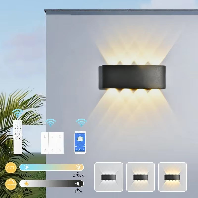 IP65 Waterproof Wall Lamp Modern LED Wall Lights for Outdoor Garden Sconce Living Room Background Decor Black Spotlight Lighting