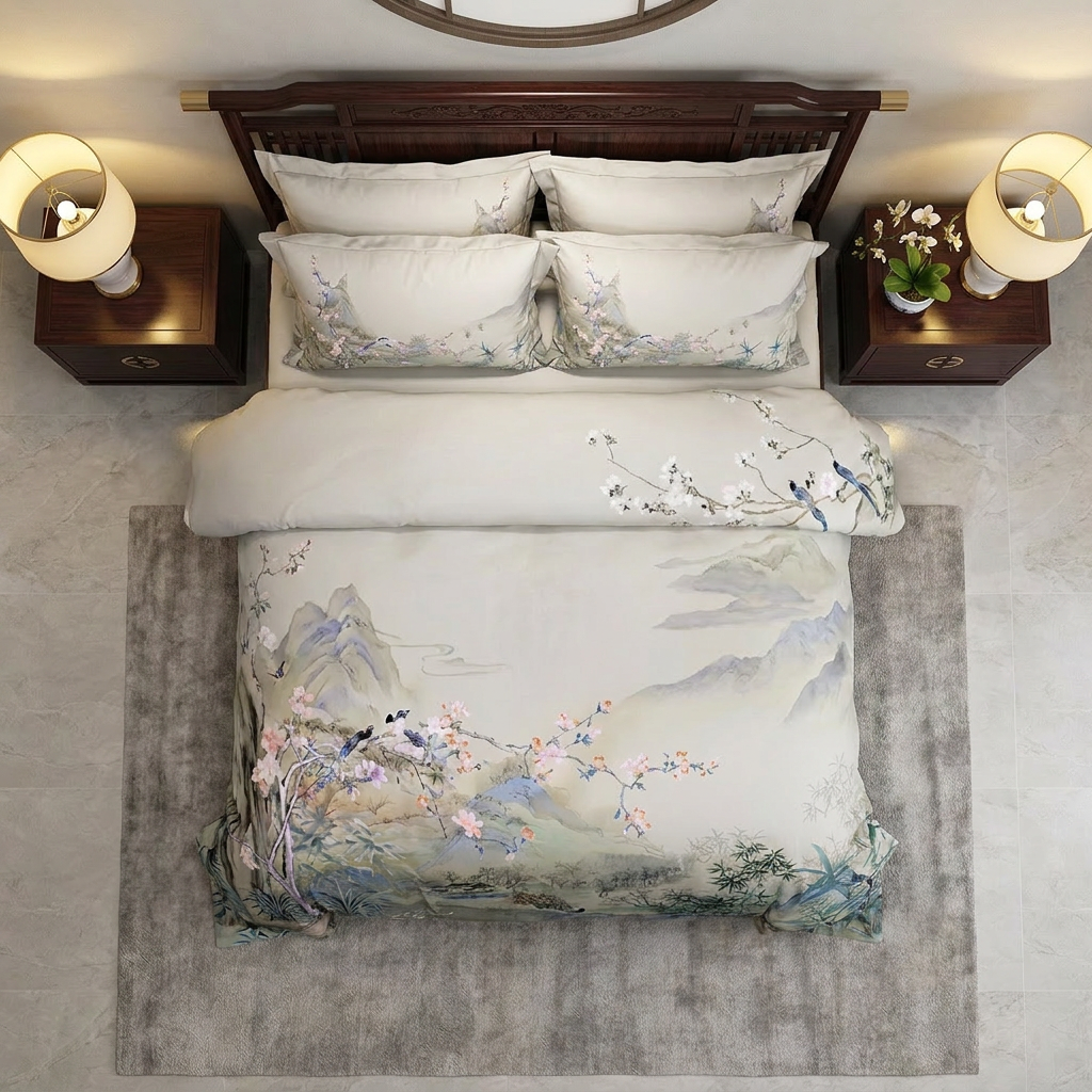 Artisan Design - Ink Wash Landscape Ming Egyptian Cotton Bedding Set