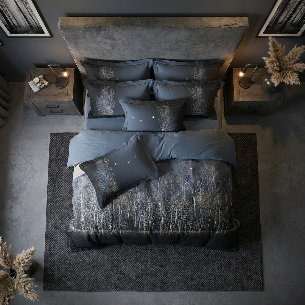 Artisan Design - Dark Forest Nordic Wilderness Egyptian Cotton Bedding Set