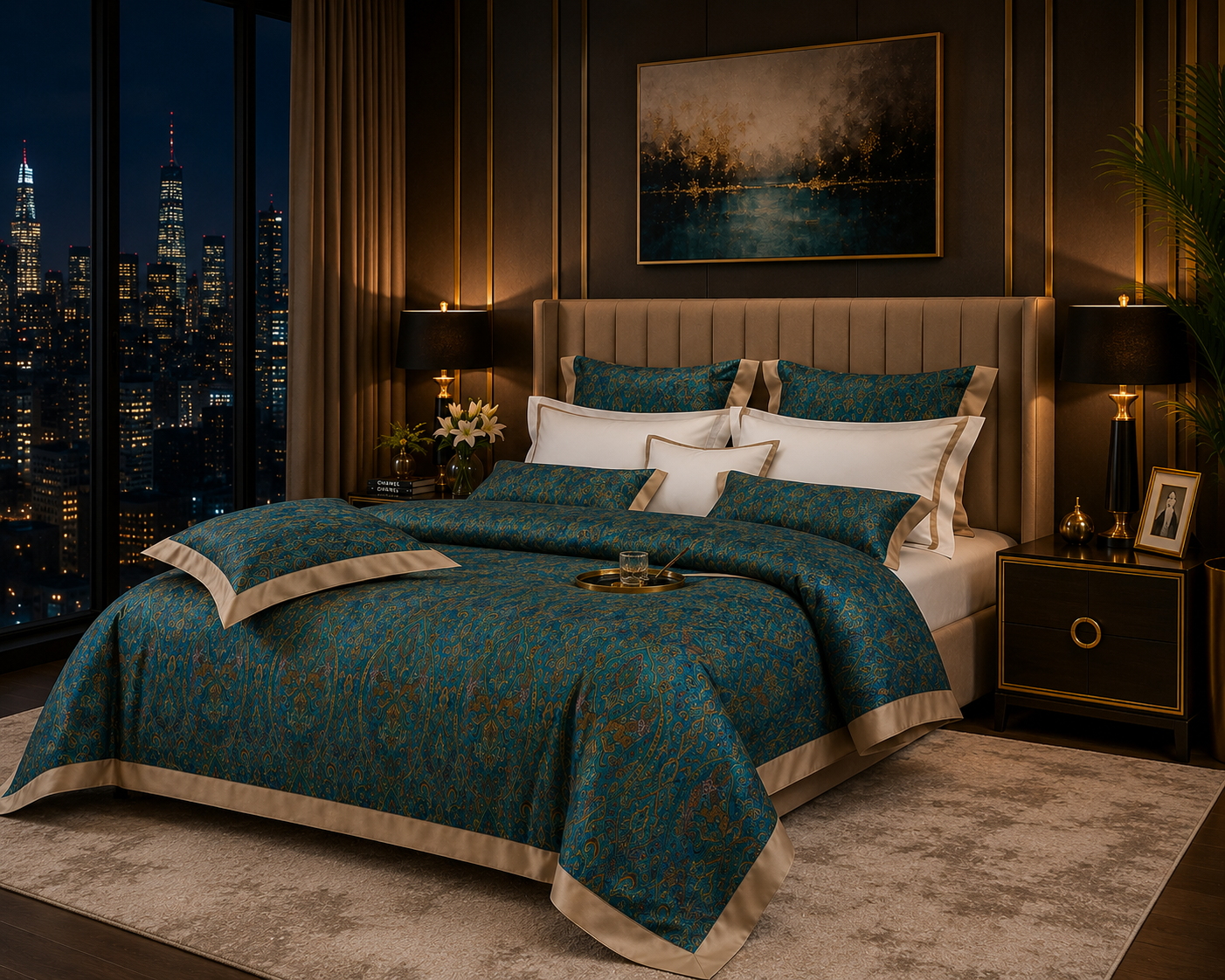 Oriental Vintage Exotic Bohemian - Blue Dynasty Bedding Set
