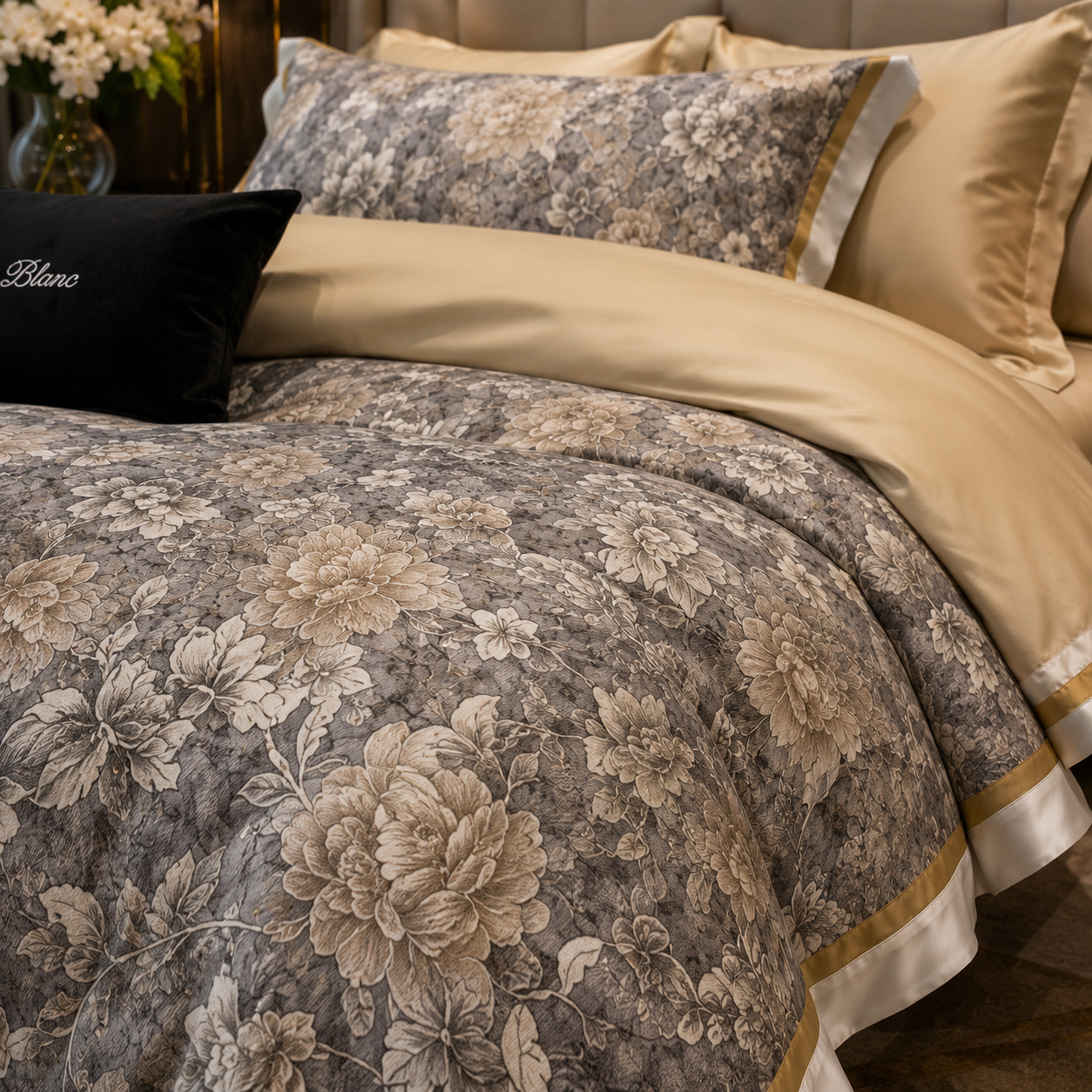Premium Floral Long Staple - Imperial Bloom Cotton Bedding Set