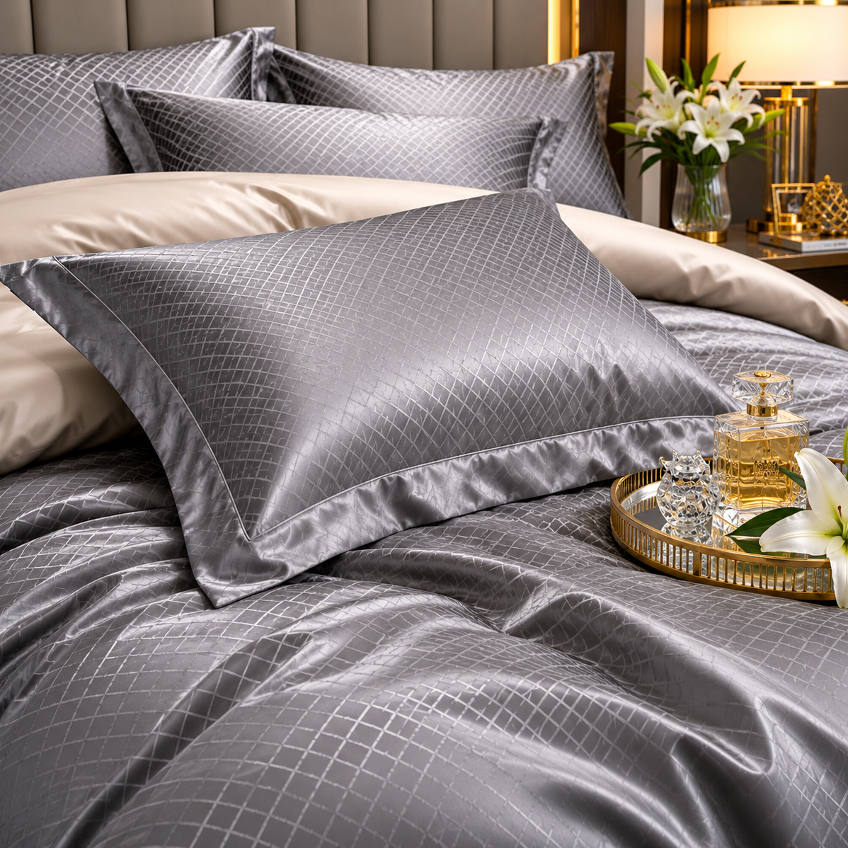 Prestige Platinum Hotel - Platinum Grey Egyptian Cotton Bedding Set