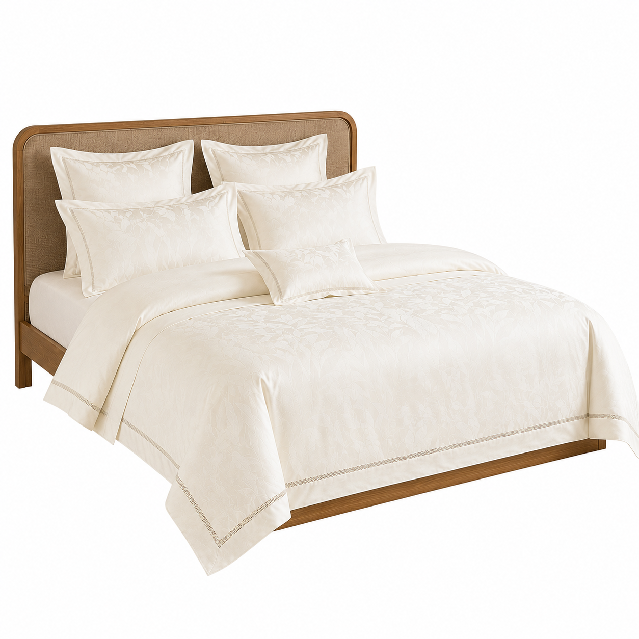 Scandinavian Luxe Jacquard - Ivory Haven Egyptian Cotton Bedding Set