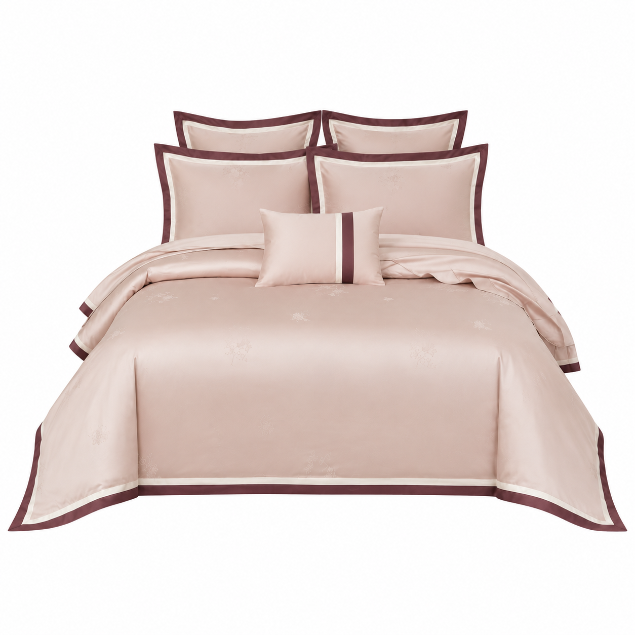 Scandinavian Luxe Jacquard - Blush Cashmere Egyptian Cotton Bedding Set