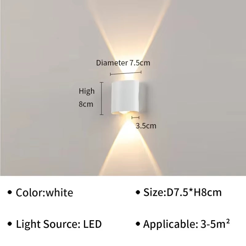 IP65 Waterproof Wall Lamp Modern LED Wall Lights for Outdoor Garden Sconce Living Room Background Decor Black Spotlight Lighting