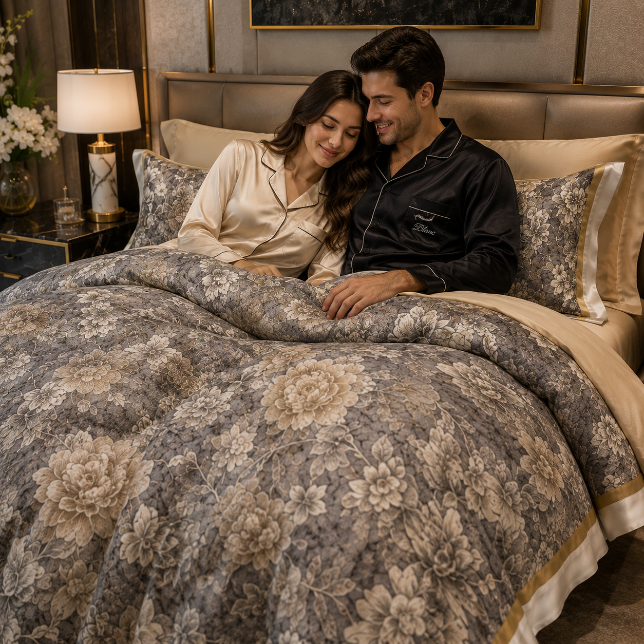 Premium Floral Long Staple - Imperial Bloom Cotton Bedding Set
