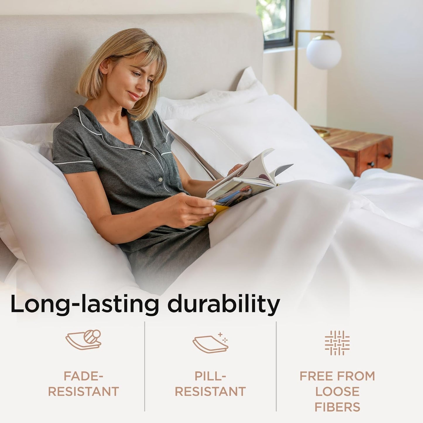 100% Cotton Sheets for Cal King Size Bed - 600 Thread Count Cal King Bed Sheets Set with 16” Deep Pocket - Sateen Weave 4-Piece Bedding Set with Cooling Effect, White