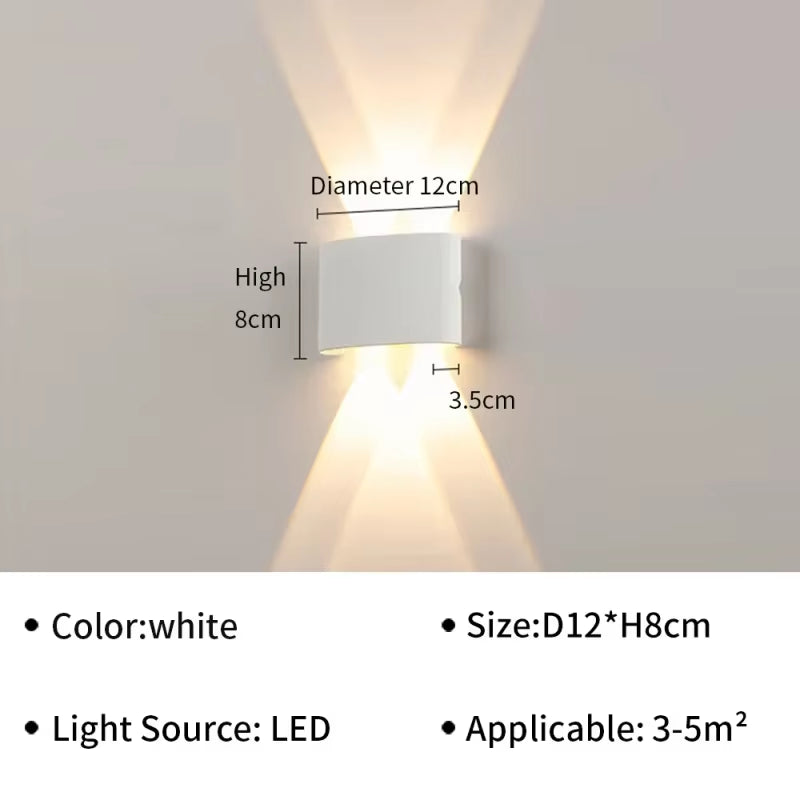 IP65 Waterproof Wall Lamp Modern LED Wall Lights for Outdoor Garden Sconce Living Room Background Decor Black Spotlight Lighting