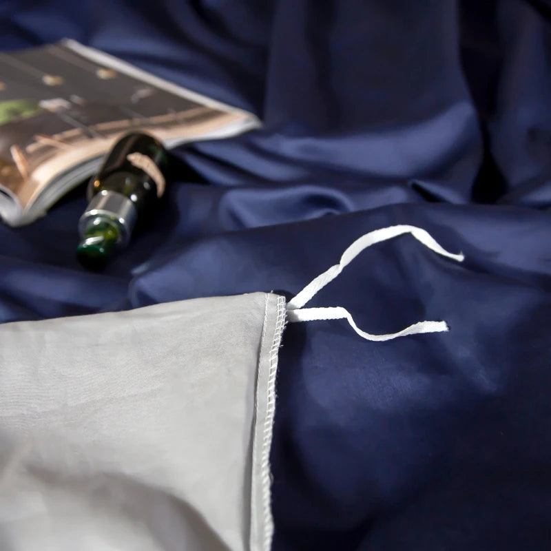 Elegant Two-Tone Egyptian Cotton Bedding Set