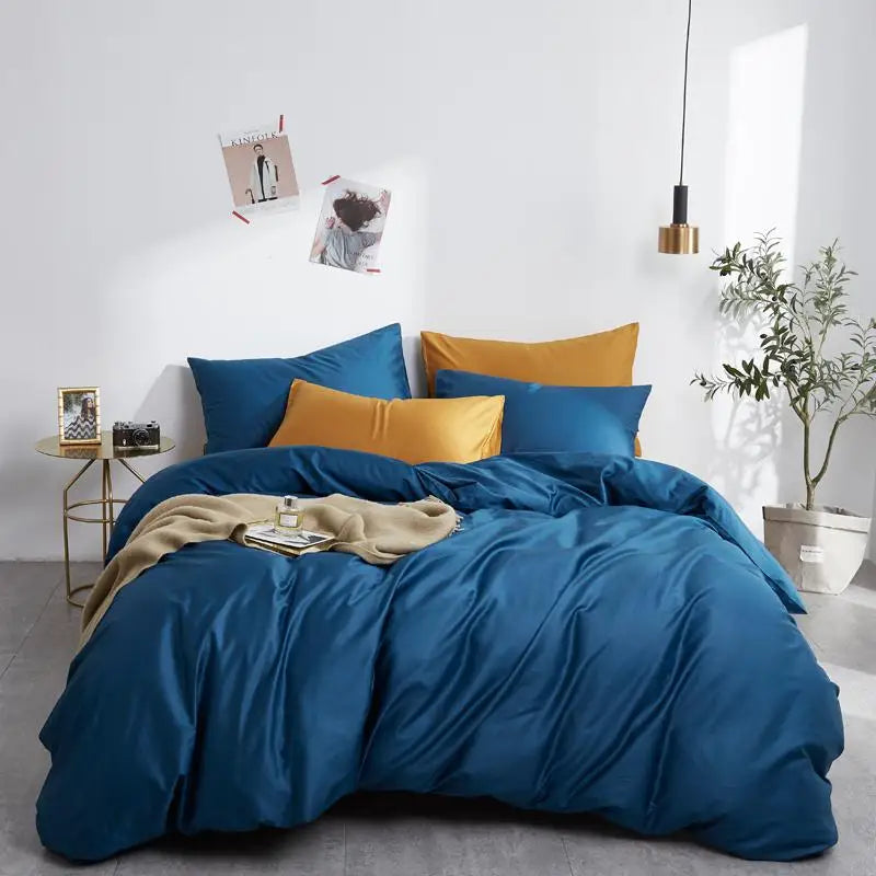 Silky Soft Pure Egyptian Cotton Solid Color Bedding Set