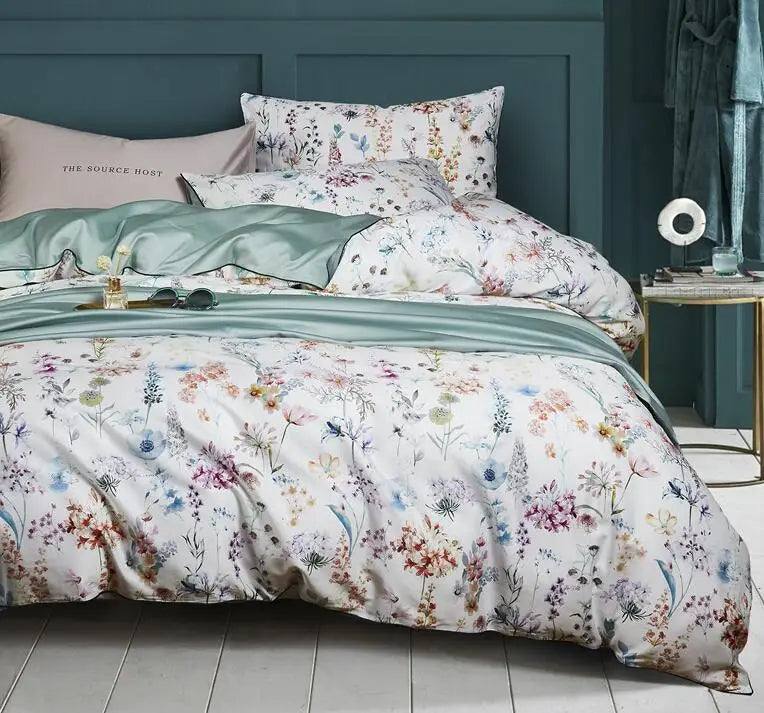 Bright Flamingo Leaf Egyptian Cotton Bedding Set