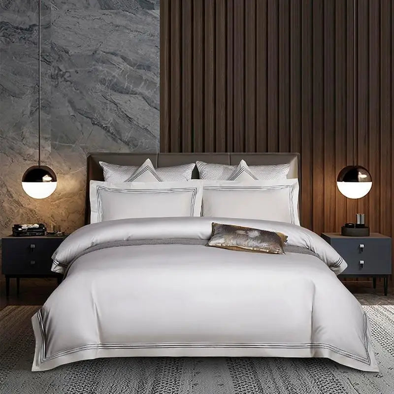 Embroidered Egyptian Cotton Bedding Set