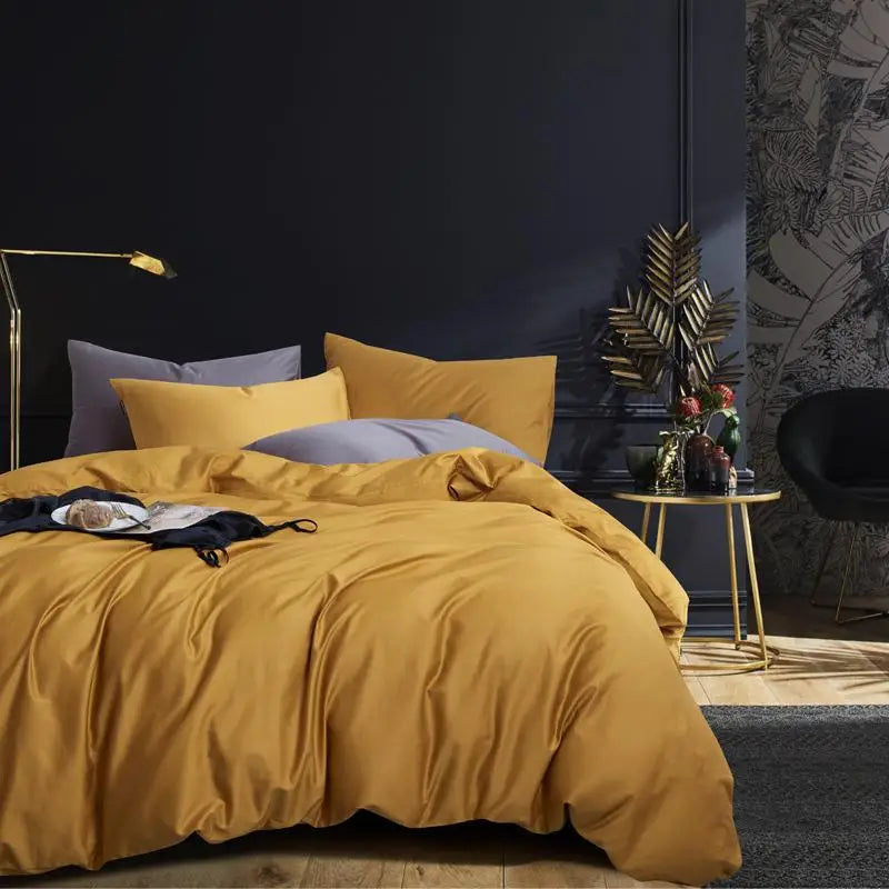 Silky Soft Pure Egyptian Cotton Solid Color Bedding Set
