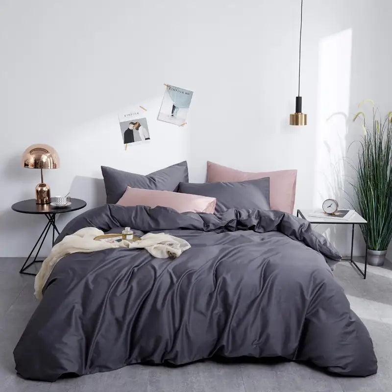 Silky Soft Pure Egyptian Cotton Solid Color Bedding Set