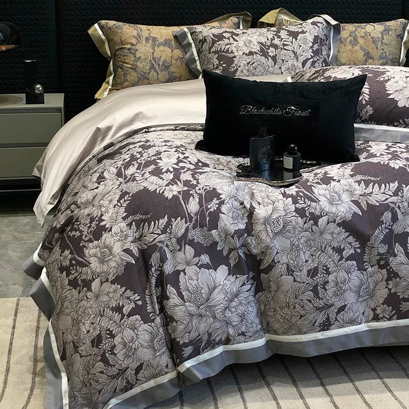 Premium Floral Long Staple Cotton Bedding Set