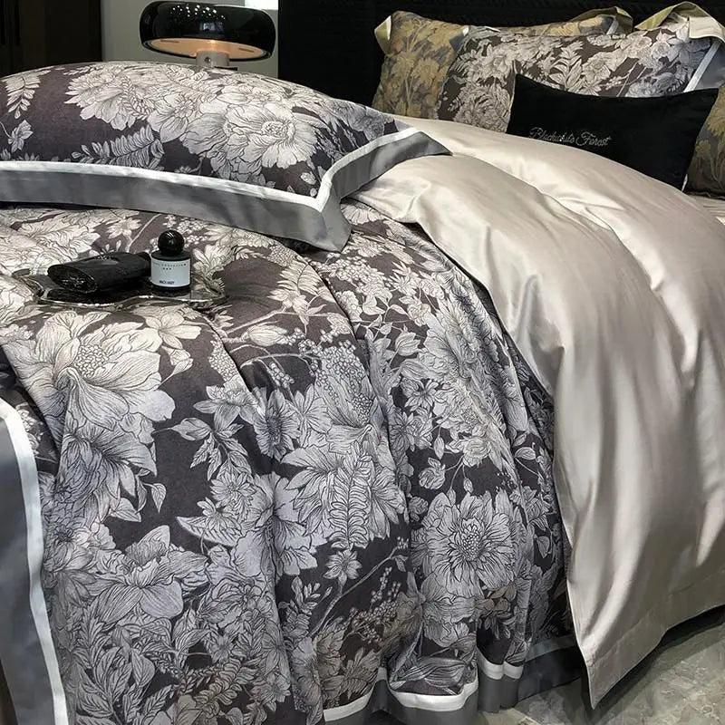Premium Floral Long Staple Cotton Bedding Set