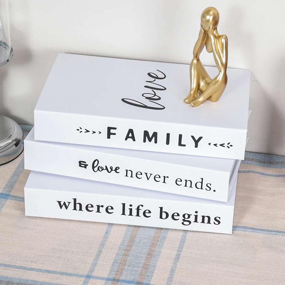 3Pcs/Set Fake Books Set for Decoration Coffee Table Ornaments Modern Home Decoration Luxury Faux Book Set London New York Paris