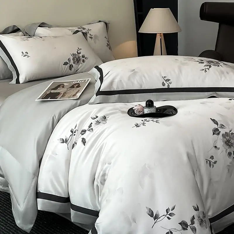 Cooling Eucalyptus Lyocell Bedding Set - Soft, Silky Floral Print