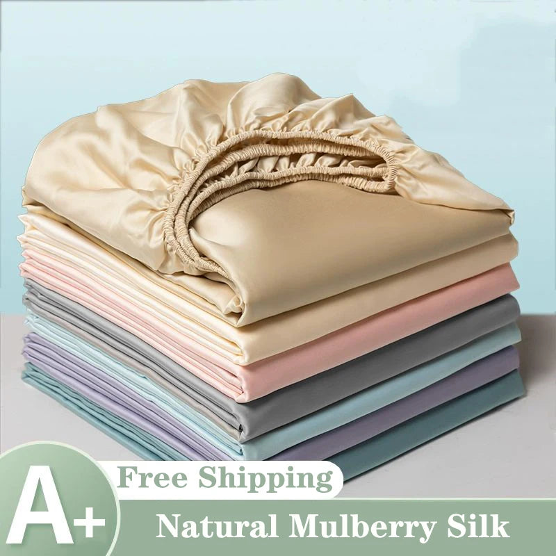 Luxury Mulberry Silk Fitted Sheet with Elastic Bands