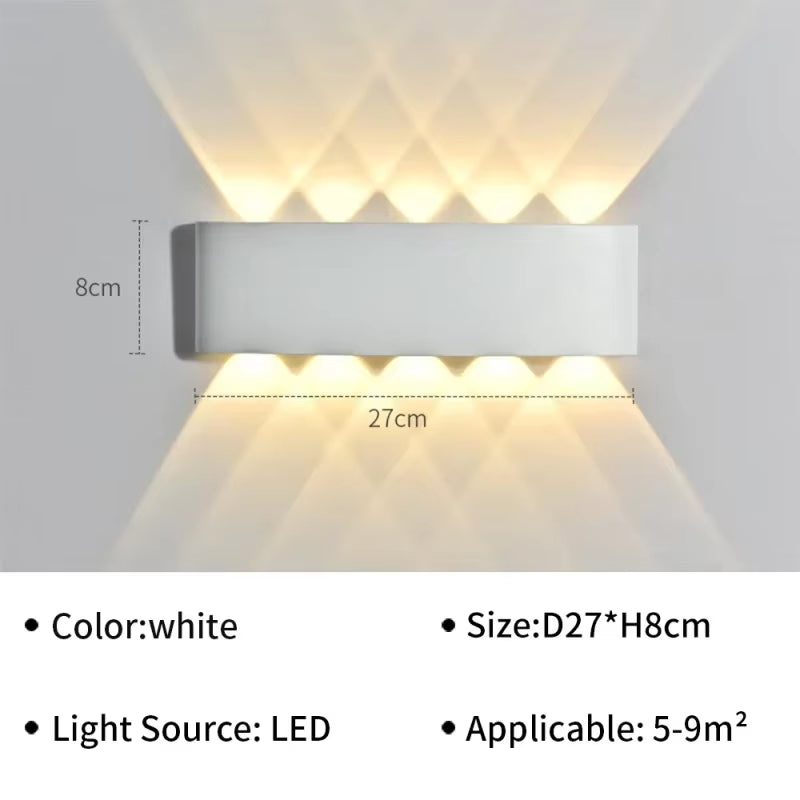 IP65 Waterproof Wall Lamp Modern LED Wall Lights for Outdoor Garden Sconce Living Room Background Decor Black Spotlight Lighting