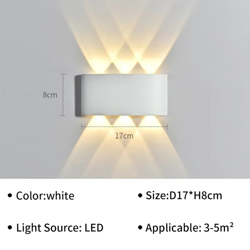 IP65 Waterproof Wall Lamp Modern LED Wall Lights for Outdoor Garden Sconce Living Room Background Decor Black Spotlight Lighting