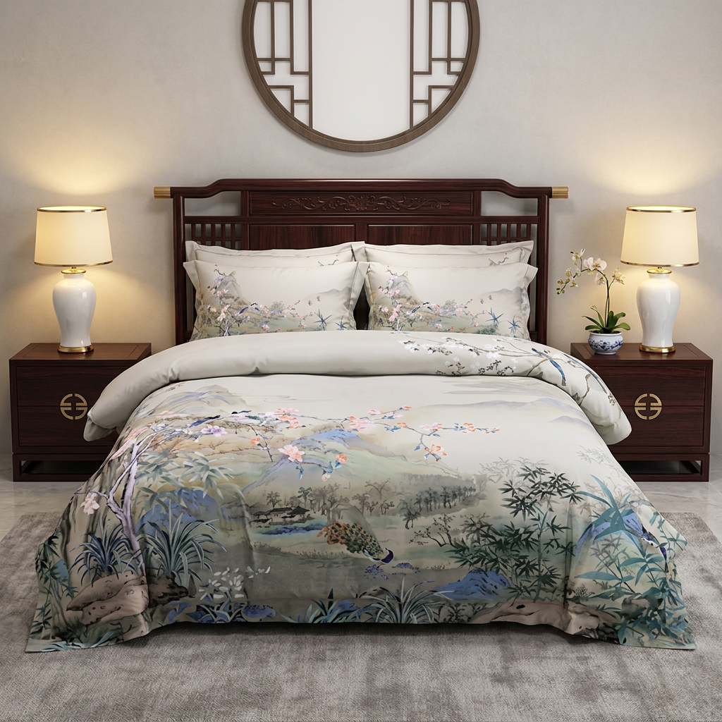 Artisan Design - Ink Wash Landscape Ming Egyptian Cotton Bedding Set