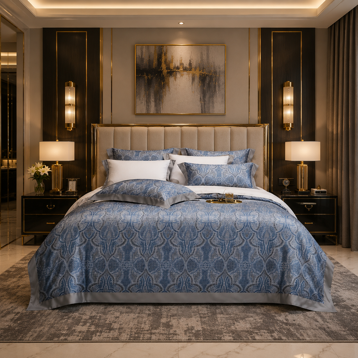 Oriental Vintage Exotic Bohemian - Azure Palace Bedding Set