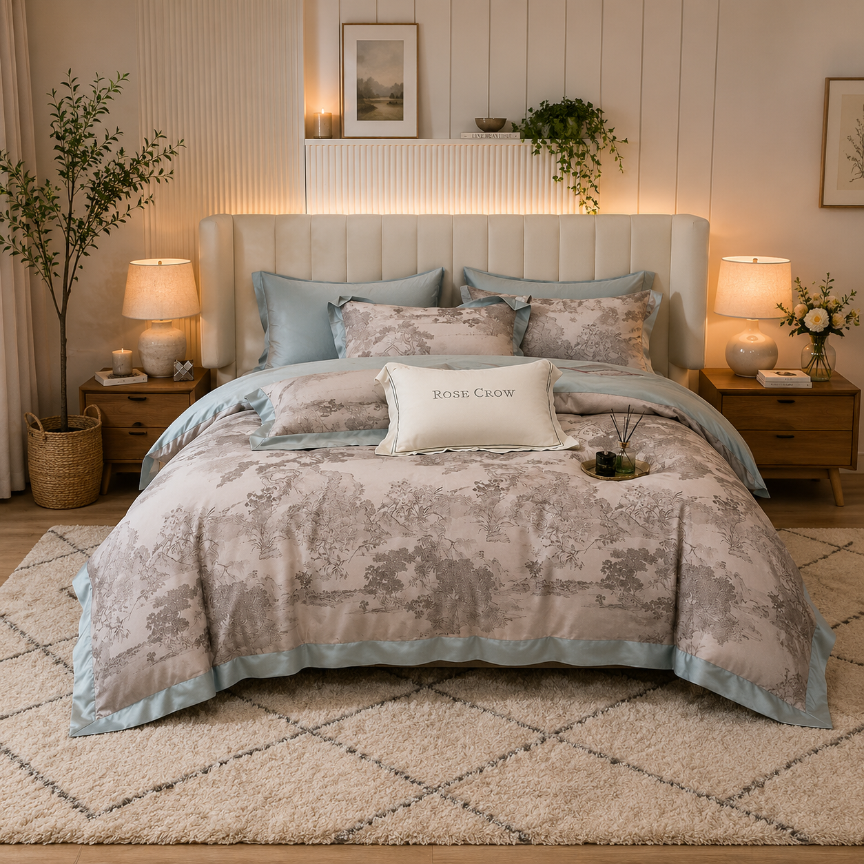 Luxury Floral - Rose Crown Bedding Set