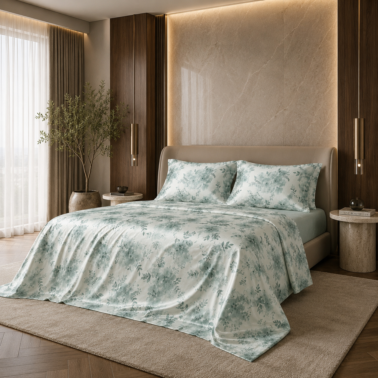 100% Mulberry Silk - Serenity Bloom Bedding Set