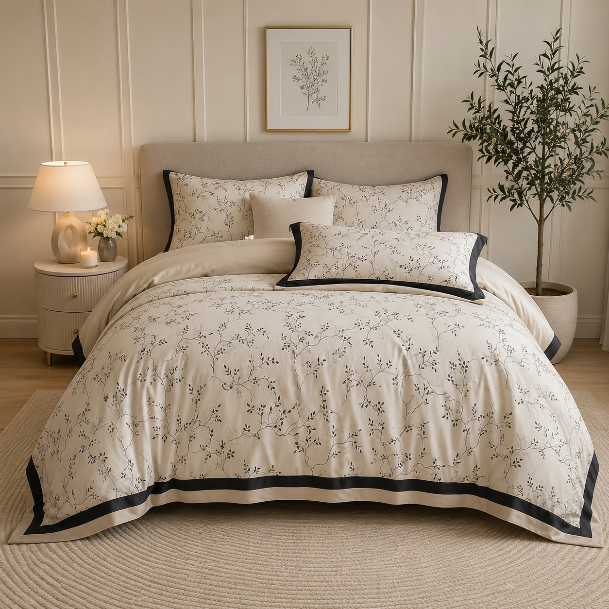 Cooling Eucalyptus Lyocell - French Garden Floral Print Bedding Set
