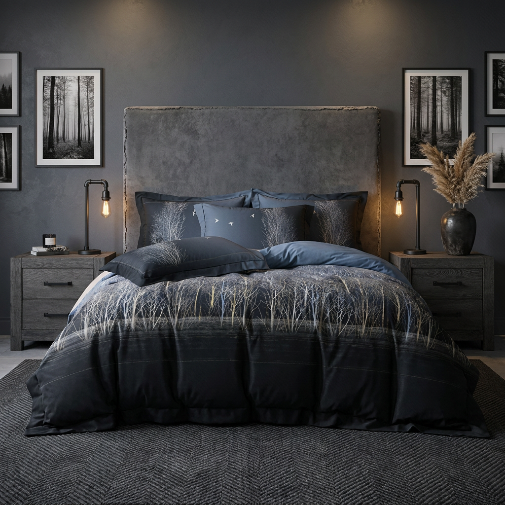 Artisan Design - Dark Forest Nordic Wilderness Egyptian Cotton Bedding Set