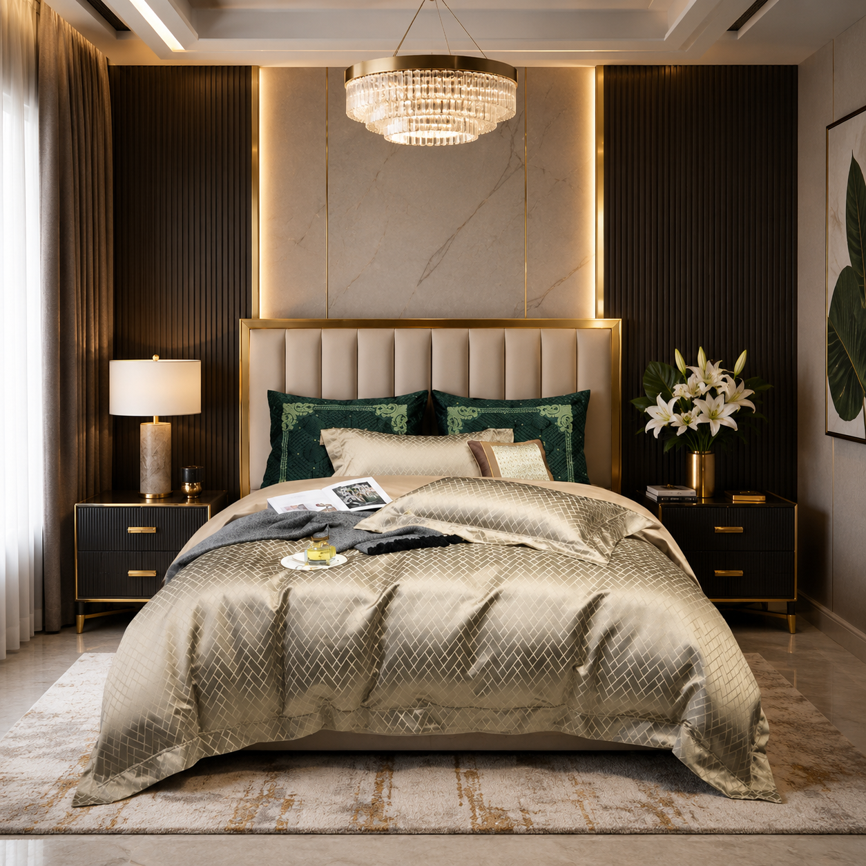 Prestige Platinum Hotel - Champagne Luxe Egyptian Cotton Bedding Set