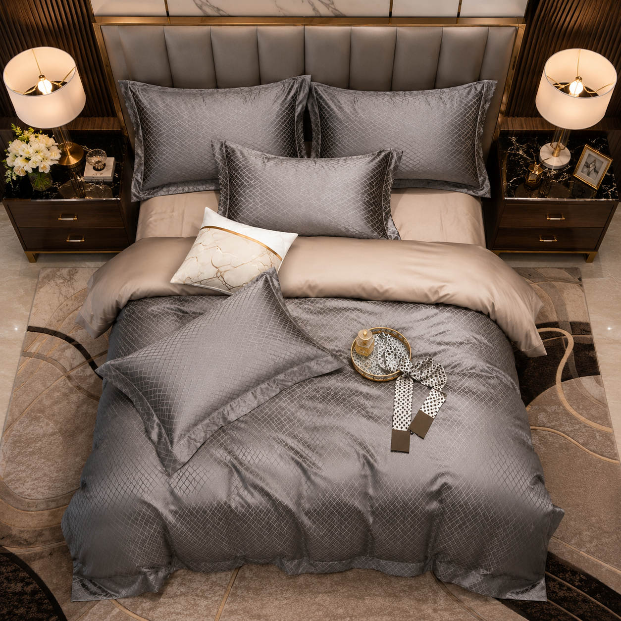 Prestige Platinum Hotel - Platinum Grey Egyptian Cotton Bedding Set