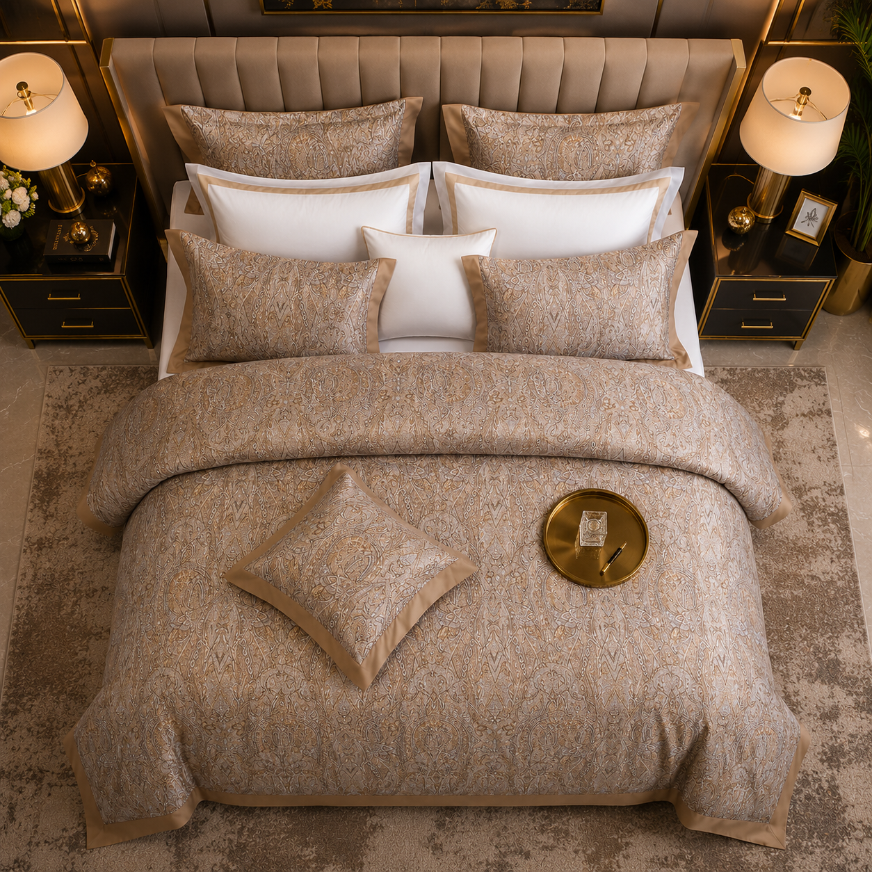 Oriental Vintage Exotic Bohemian - Champagne Royale Bedding Set