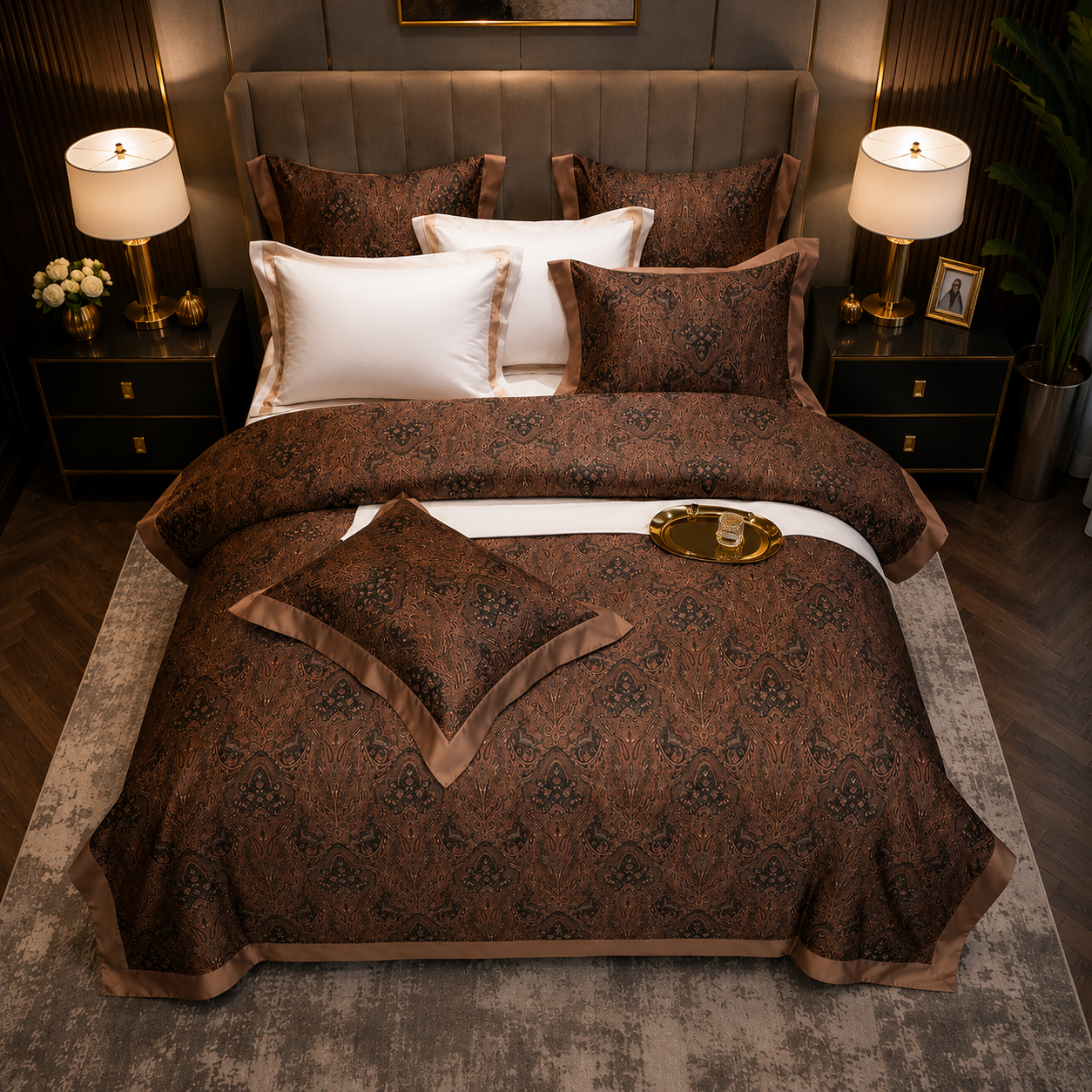 Oriental Vintage Exotic Bohemian - Imperial Mocha Bedding Set
