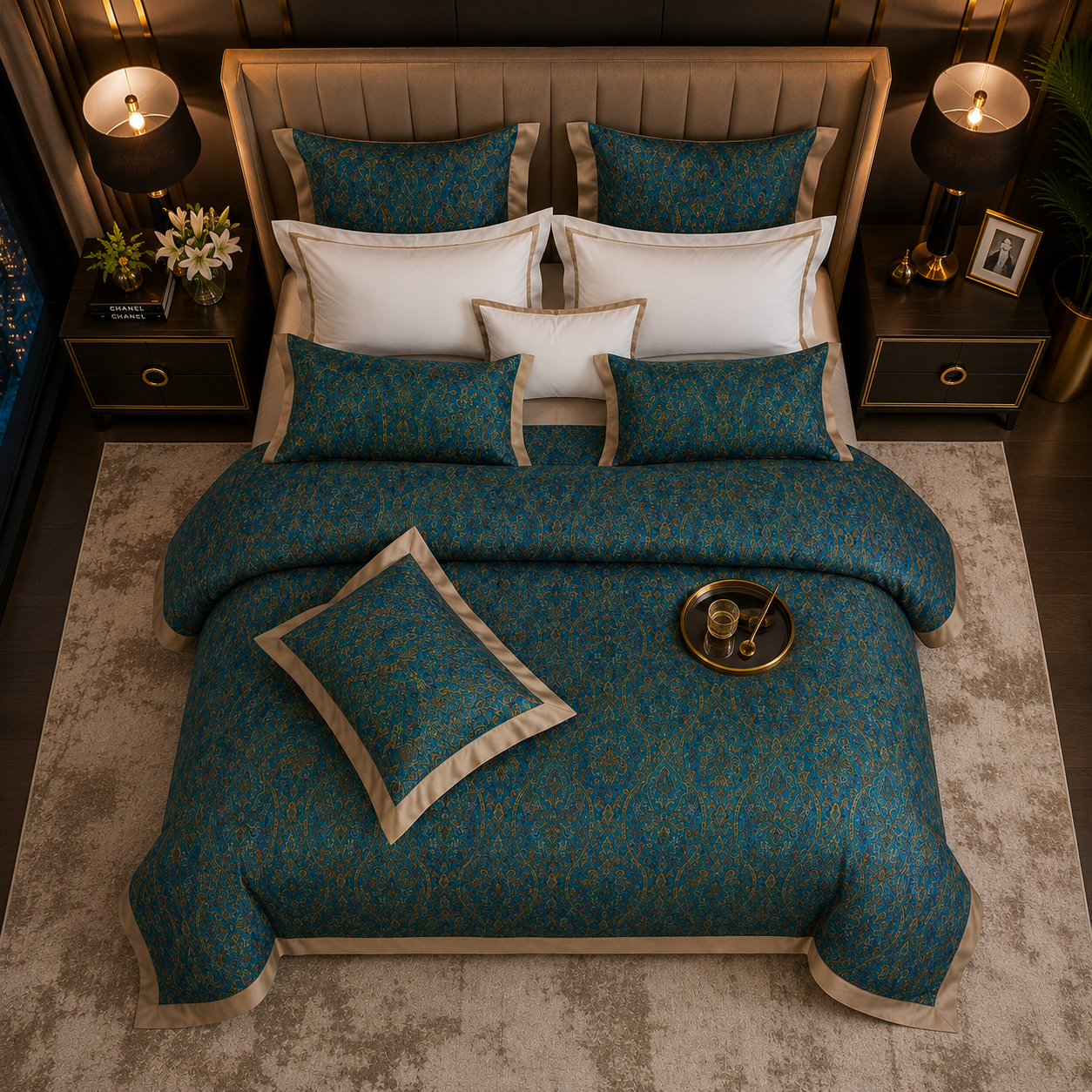 Oriental Vintage Exotic Bohemian - Blue Dynasty Bedding Set