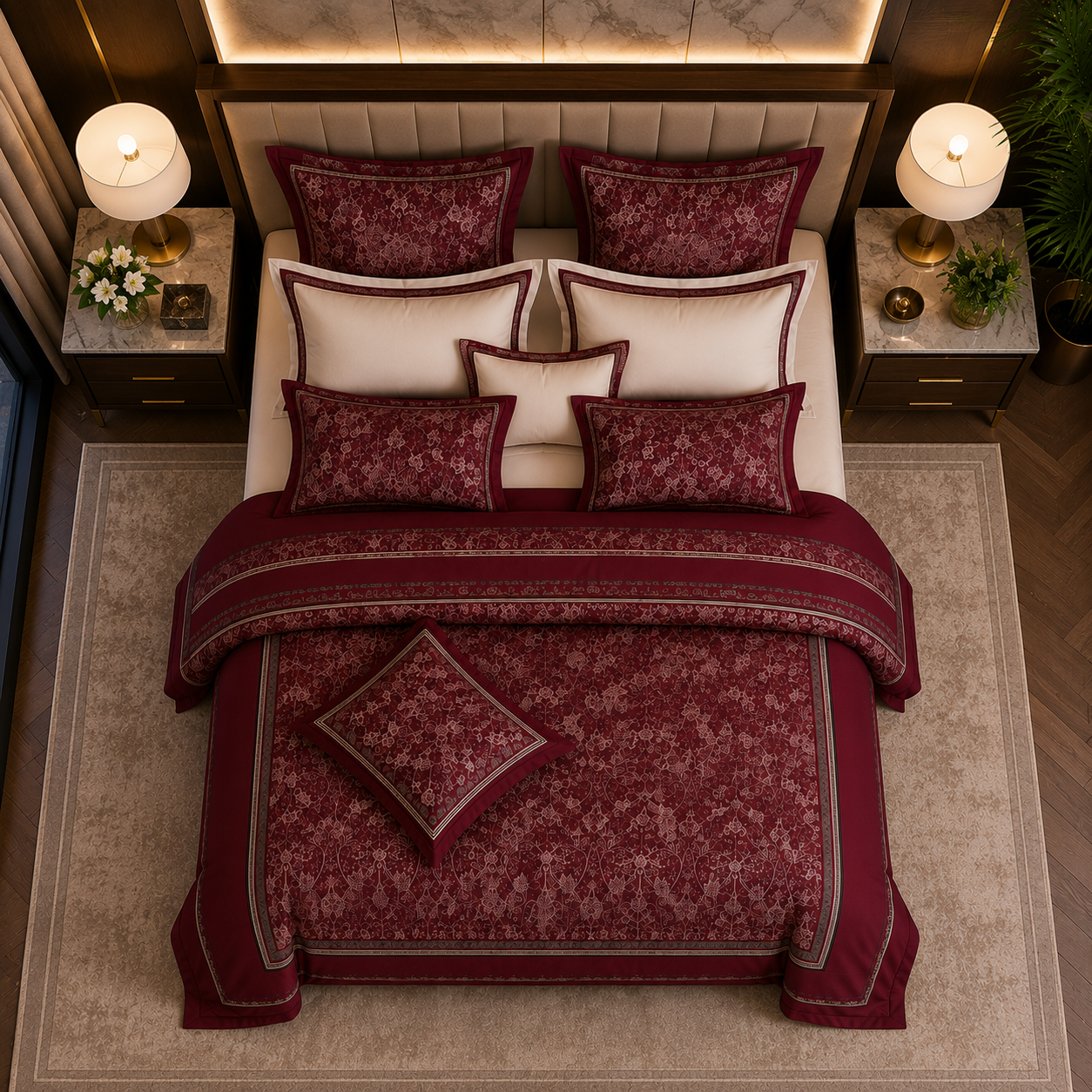 Oriental Vintage Exotic Bohemian - Crimson Majesty Bedding Set