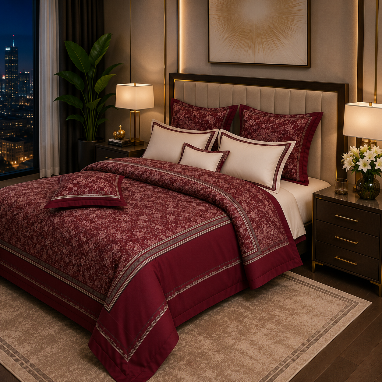 Oriental Vintage Exotic Bohemian - Crimson Majesty Bedding Set