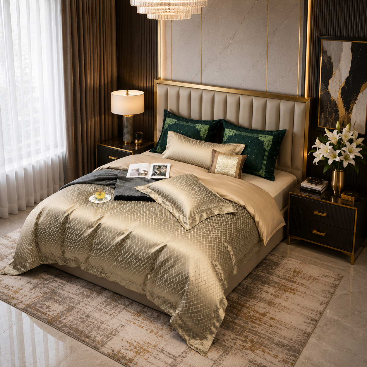 Prestige Platinum Hotel - Champagne Luxe Egyptian Cotton Bedding Set