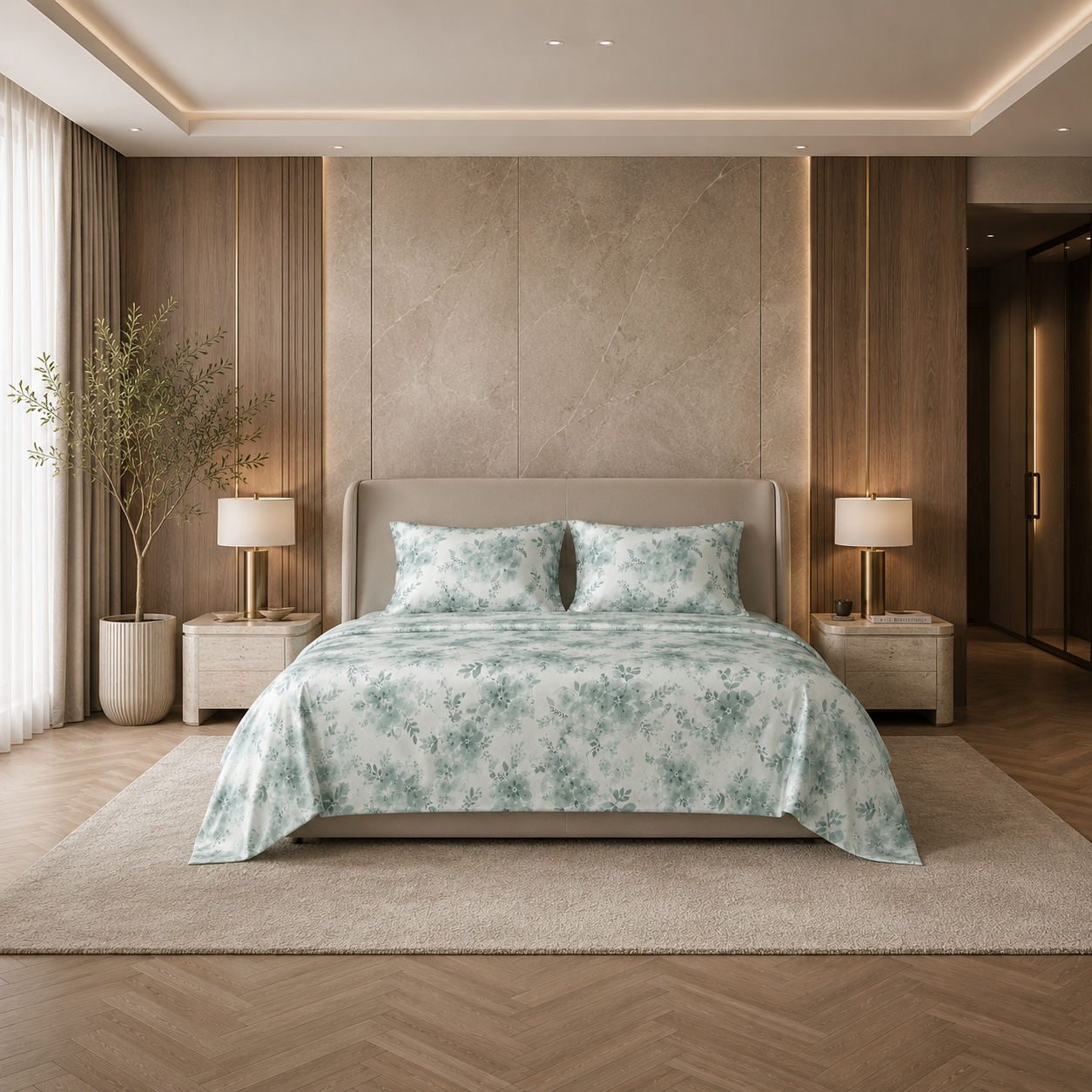 100% Mulberry Silk - Serenity Bloom Bedding Set