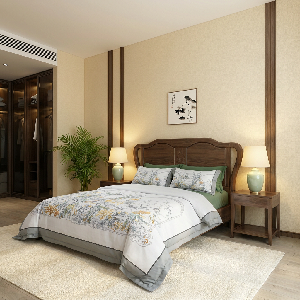 Artisan Design - Chinese Floral Asian Luxury Egyptian Cotton Bedding Set